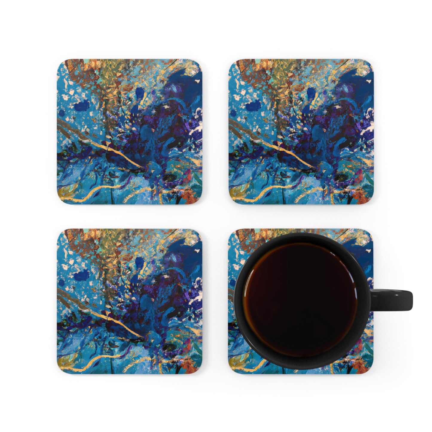 Auroflux Prismatite - Chemistry, Abstractly - Corkwood Coaster Set of 4