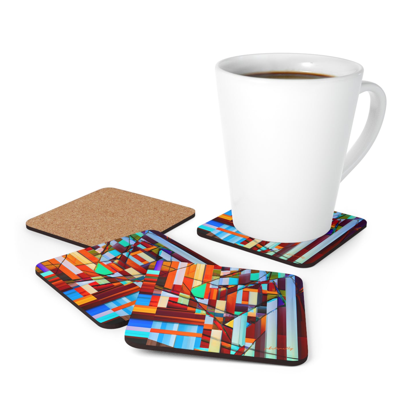 Edward Higgs - Electromagnetic Force, Abstractly - Corkwood Coaster Set of 4