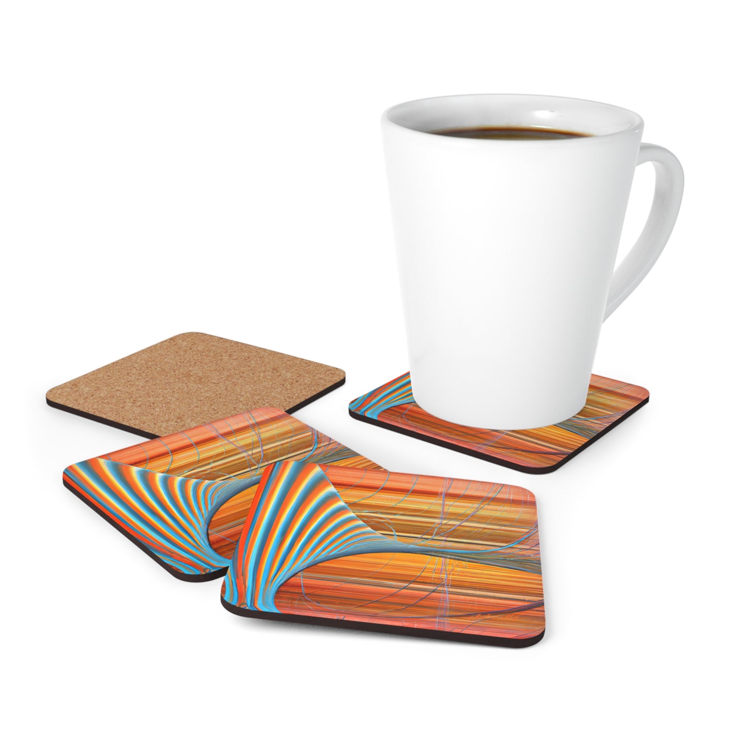 Lawrence Rosenfield - Spring Force, Abstractly - Corkwood Coaster Set of 4