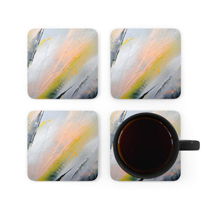 Astroflite Crystal - Aluminum, Abstractly - Corkwood Coaster Set of 4