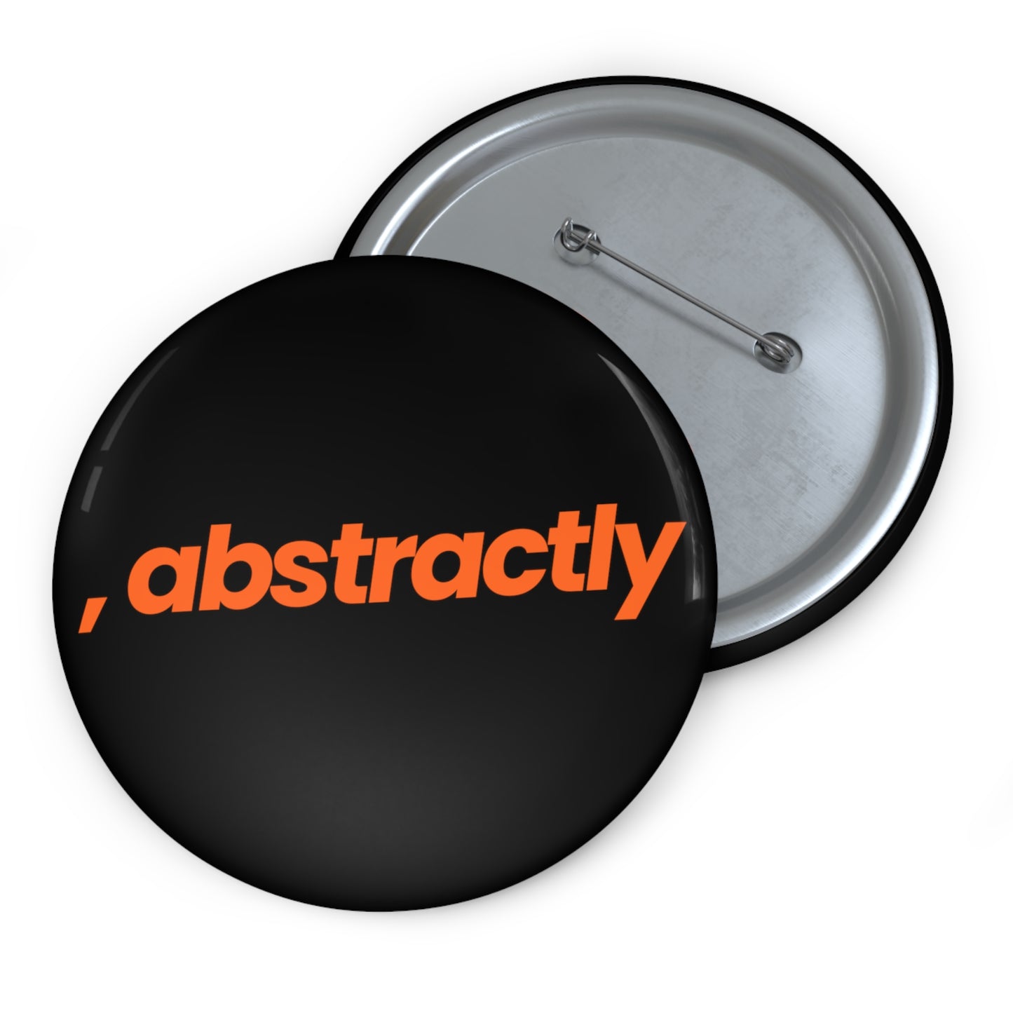 [, abstractly] Orange-on-Black - Pin Button