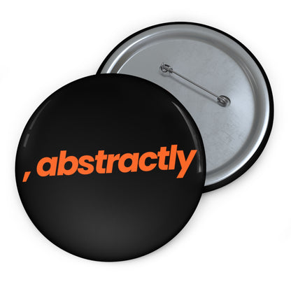 [, abstractly] Orange-on-Black - Pin Button