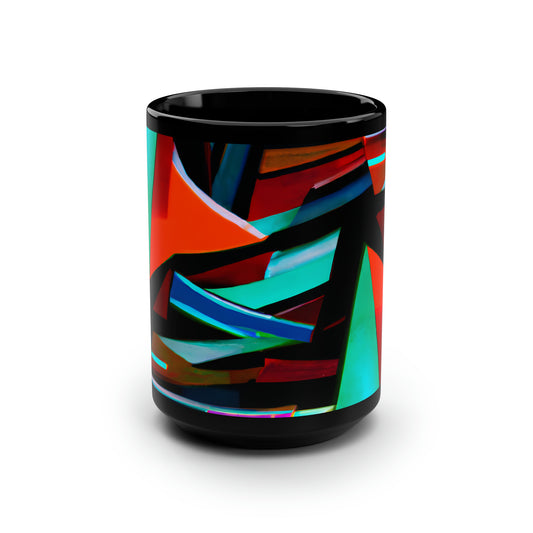 Betty Hawking - Friction Force, Abstractly - Black Ceramic Mug 15oz