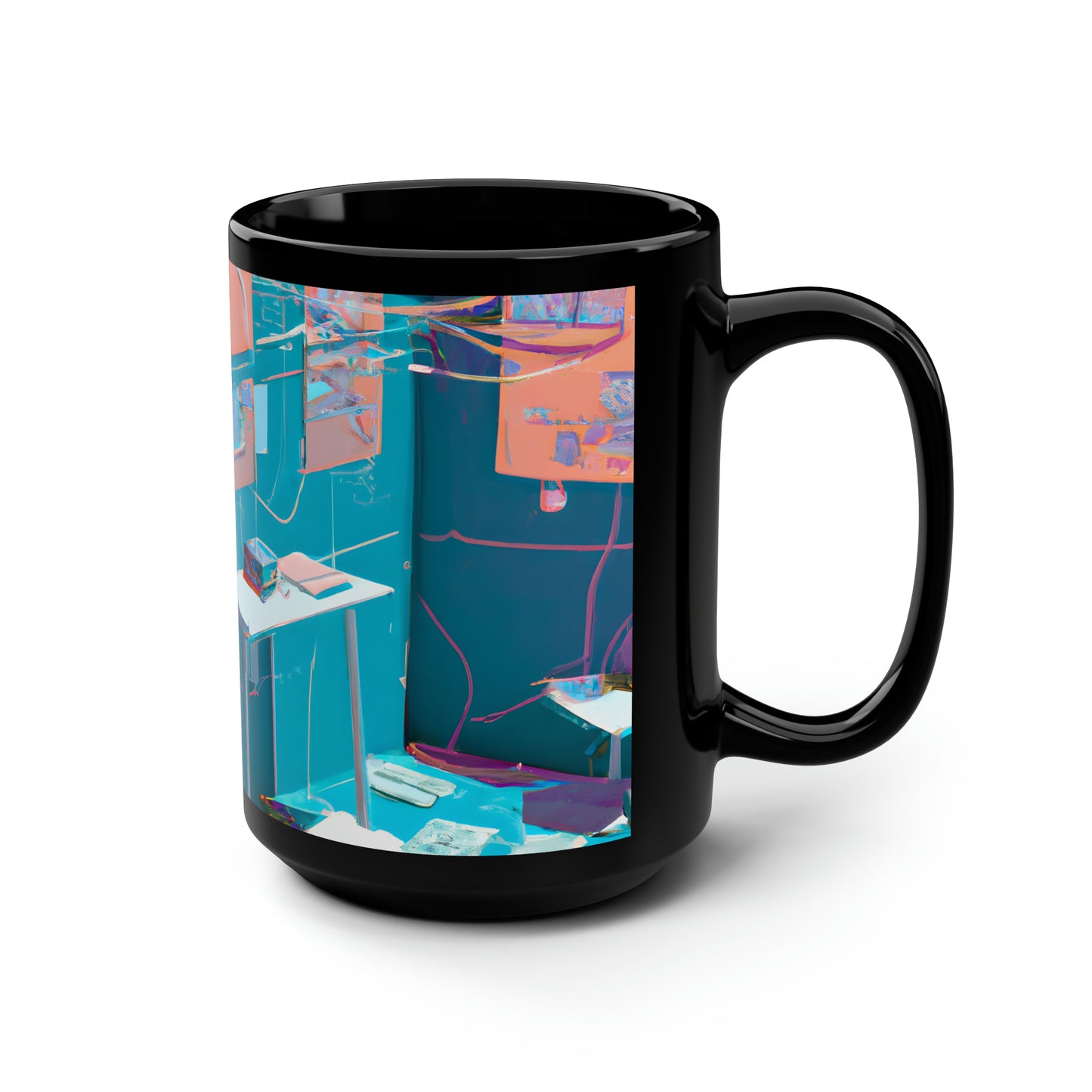 SilverPeak Finance - Cash Flow, Abstractly - Black Ceramic Mug 15oz