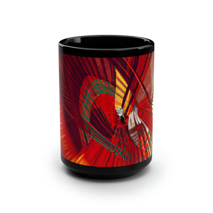 Margaret Rosenbaum - Spring Force, Abstractly - Black Ceramic Mug 15oz