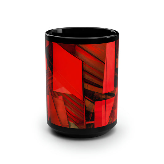 Louise Lockhart - Applied Force, Abstractly - Black Ceramic Mug 15oz