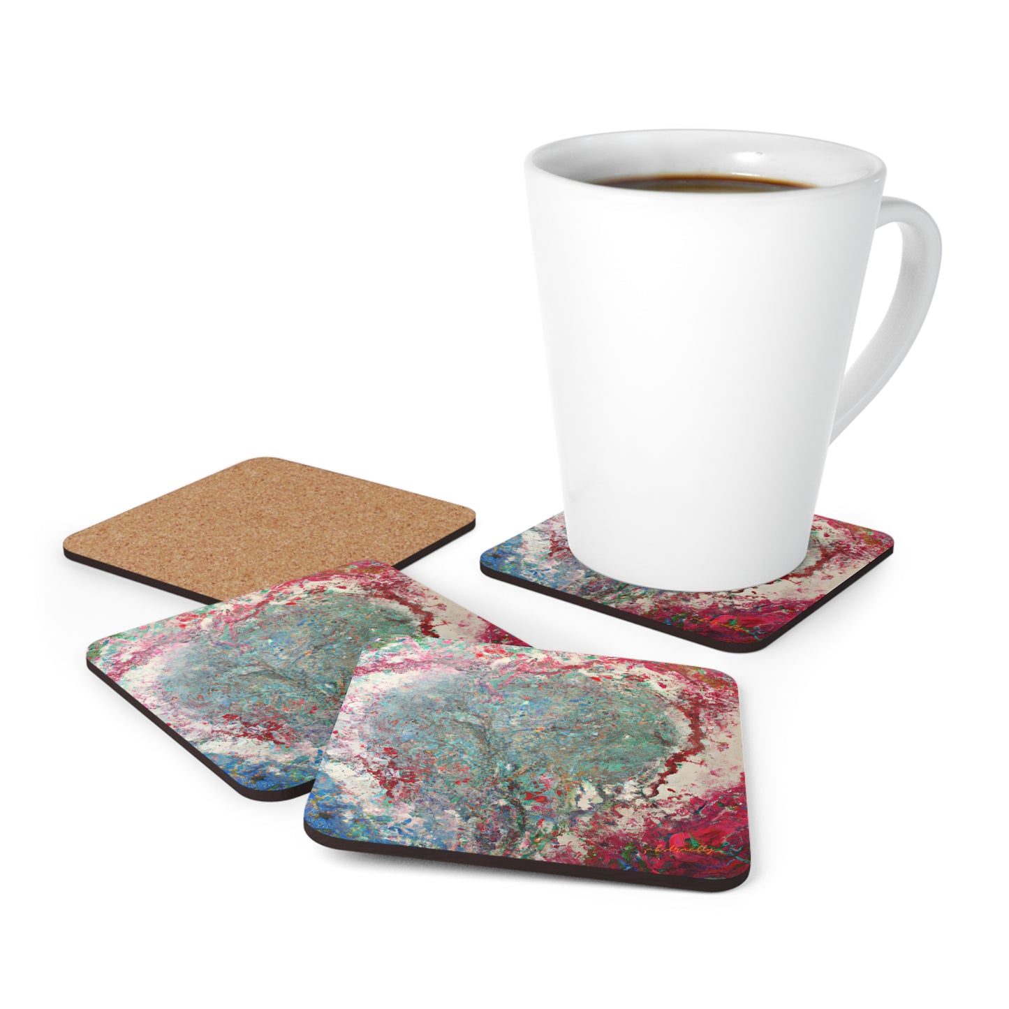 Vanadium Synthetite - Chemistry, Abstractly - Corkwood Coaster Set of 4