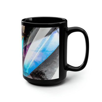 Silvia Pennington - Applied Force, Abstractly - Black Ceramic Mug 15oz