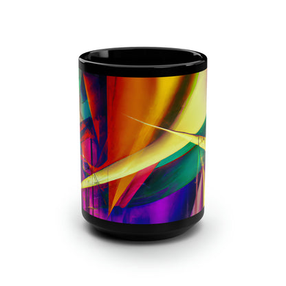 Margaret Sinclair - Electromagnetic Force, Abstractly - Black Ceramic Mug 15oz