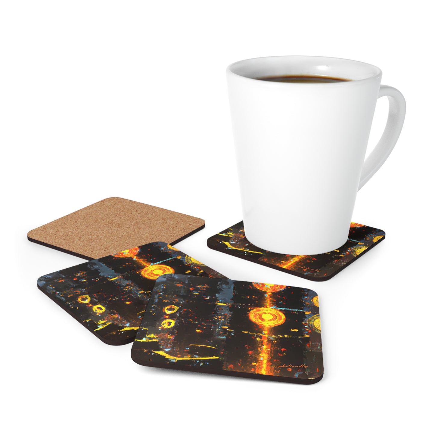 Vertex Capital - Equity, Abstractly - Corkwood Coaster Set of 4