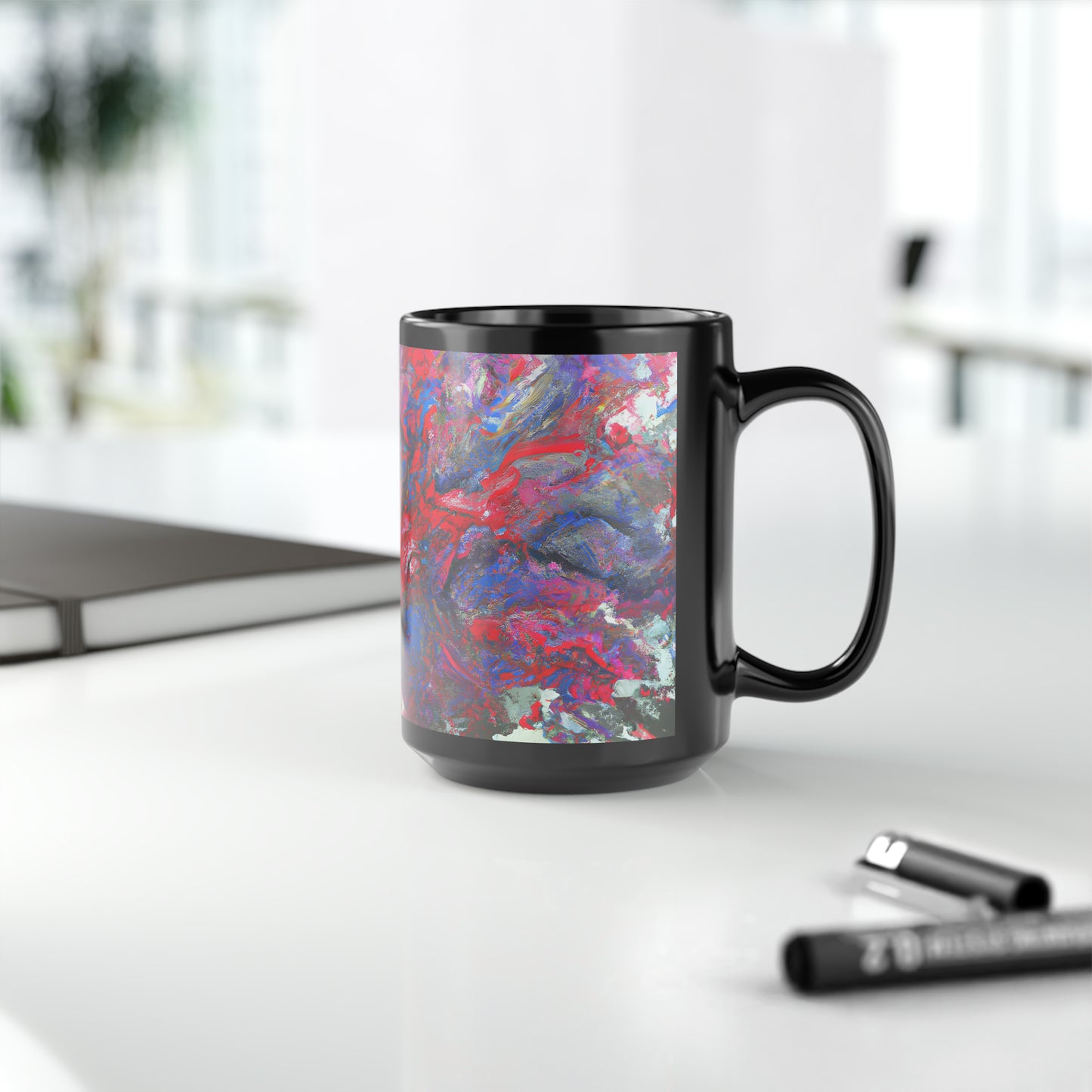 Adalbertonium Fluxide - Chemistry, Abstractly - Black Ceramic Mug 15oz