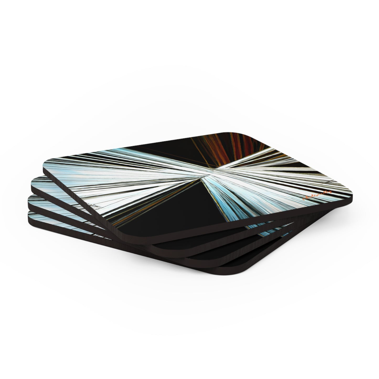 Stanley Holtzman - Strong Force, Abstractly - Corkwood Coaster Set of 4