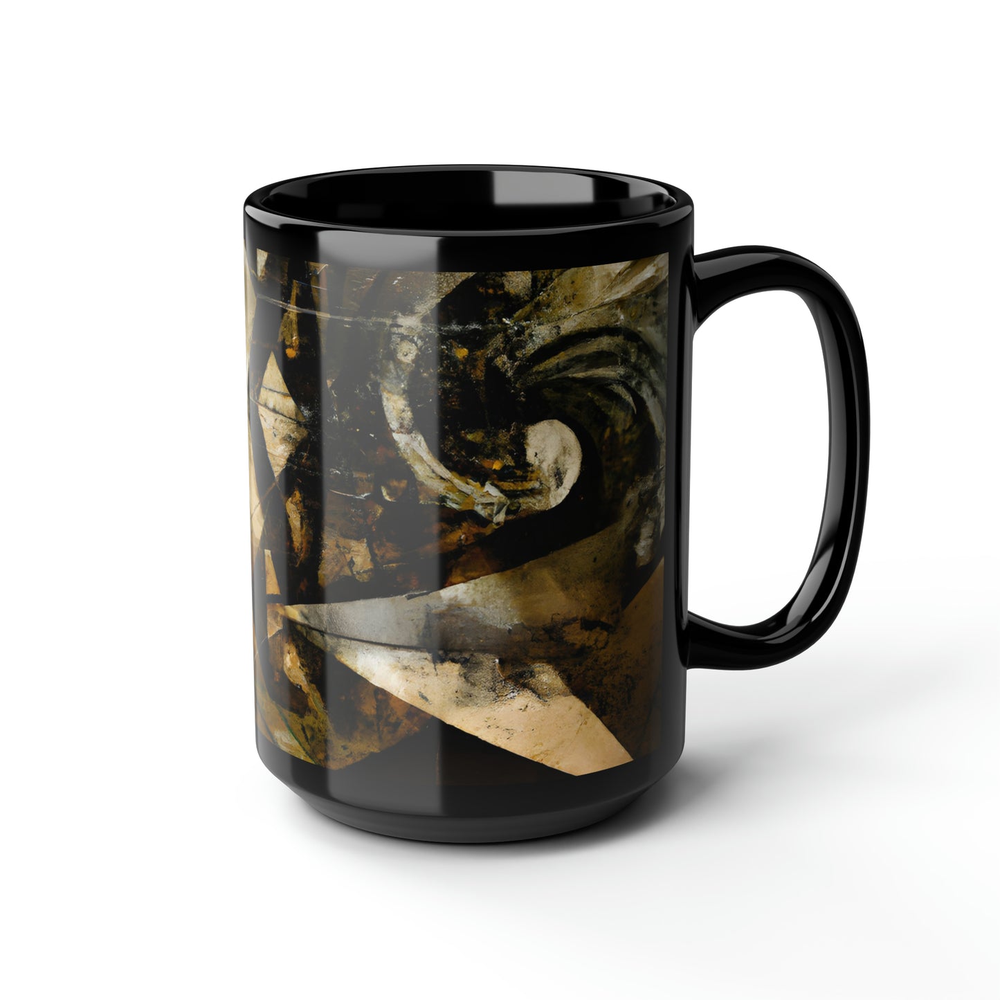 Amelia Barrington - Applied Force, Abstractly - Black Ceramic Mug 15oz