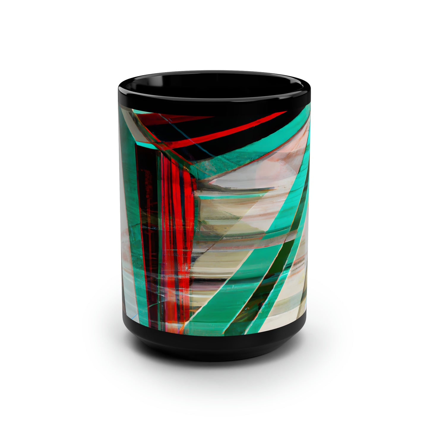 Bonnie Rosenbaum - Electric Force, Abstractly - Black Ceramic Mug 15oz