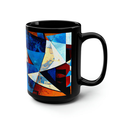 Bernard Fenton - Applied Force, Abstractly - Black Ceramic Mug 15oz