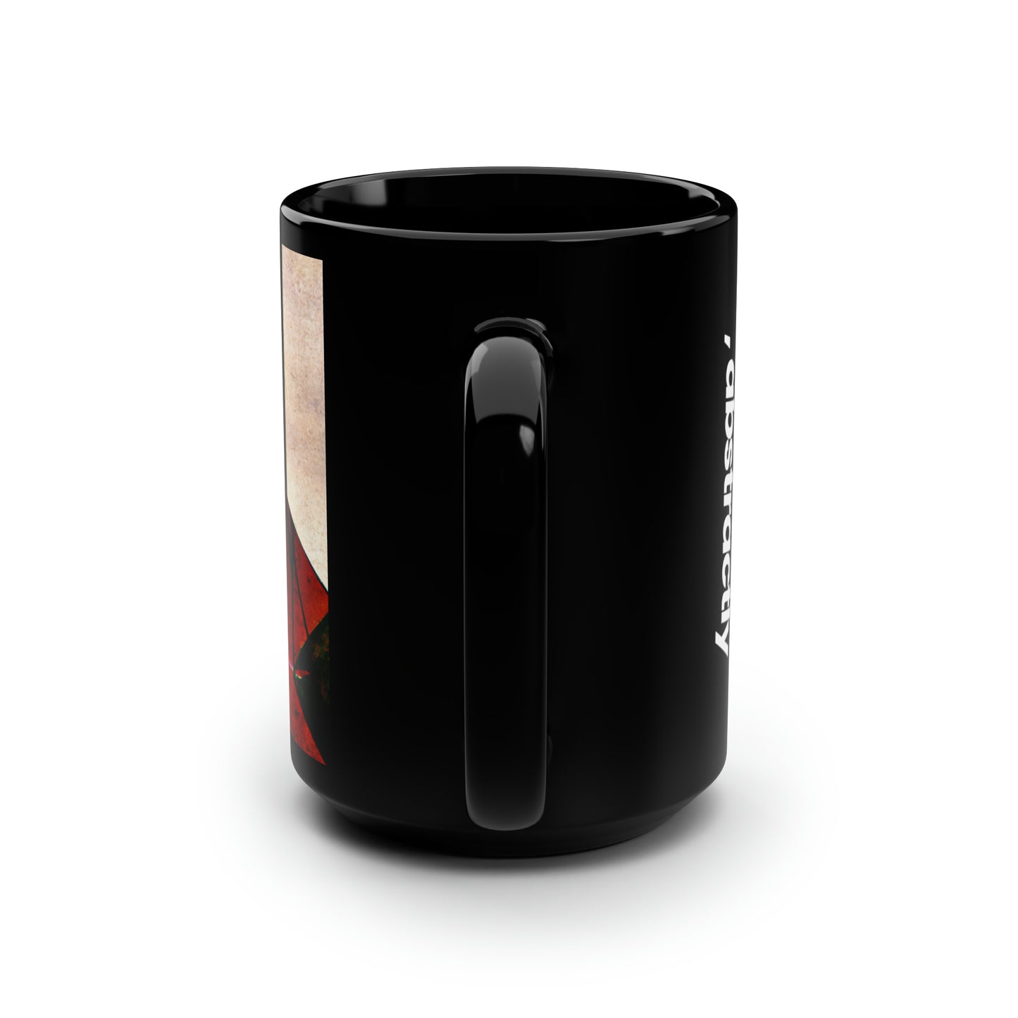 Fiona Hubble - Applied Force, Abstractly - Black Ceramic Mug 15oz