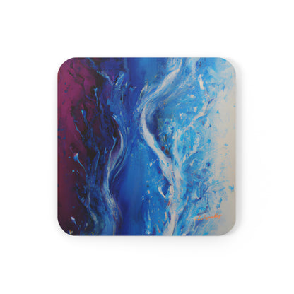 Cerulean Acidum - Chemistry, Abstractly - Corkwood Coaster Set of 4