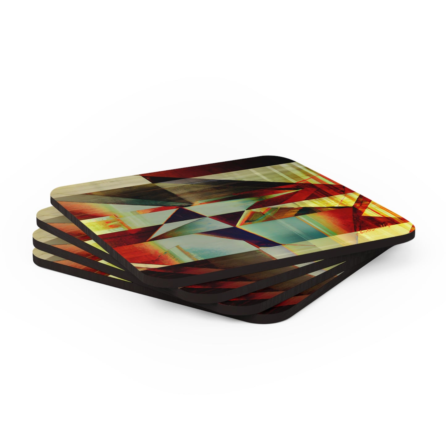 Eugene Bronson - Tension Force, Abstractly - Corkwood Coaster Set of 4