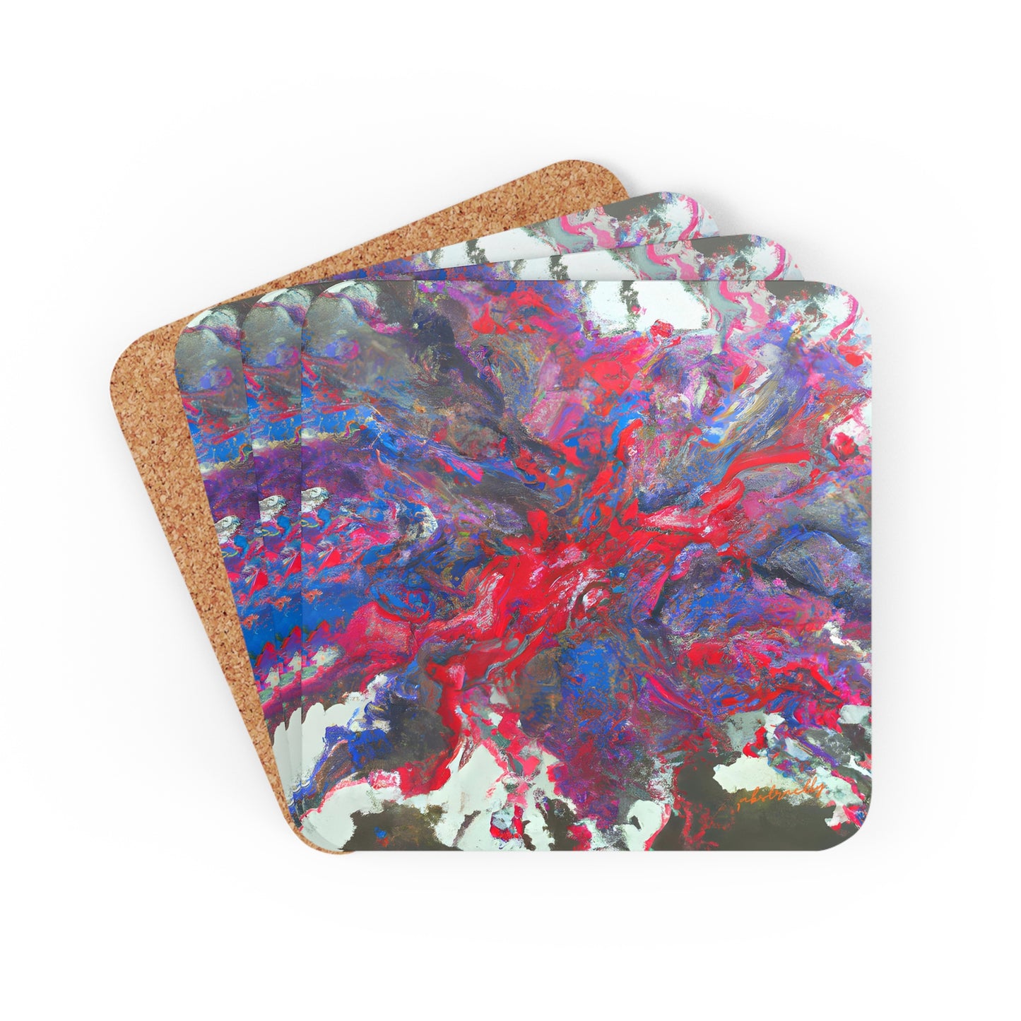 Adalbertonium Fluxide - Chemistry, Abstractly - Corkwood Coaster Set of 4