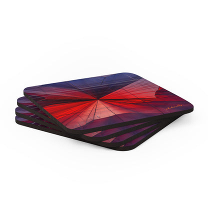 Margaret Haysley - Magnetic Force, Abstractly - Corkwood Coaster Set of 4