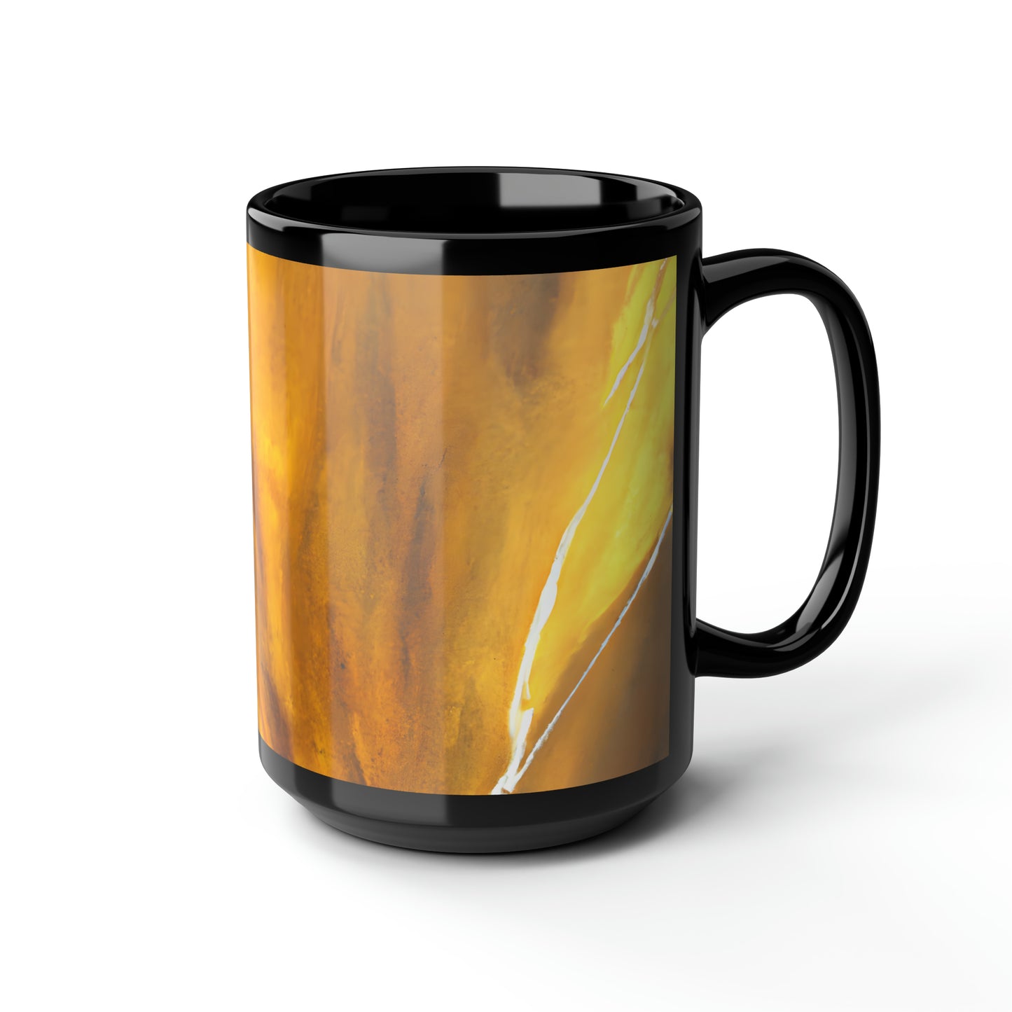 Cybernite Alloy - Titanium, Abstractly - Black Ceramic Mug 15oz