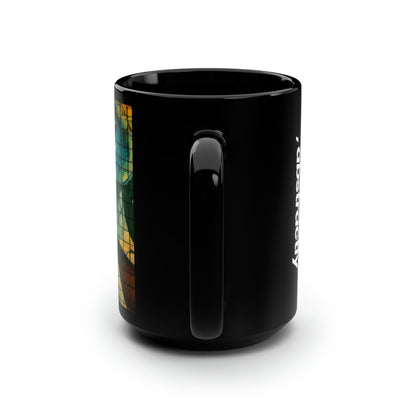 Janet Riggs - Applied Force, Abstractly - Black Ceramic Mug 15oz