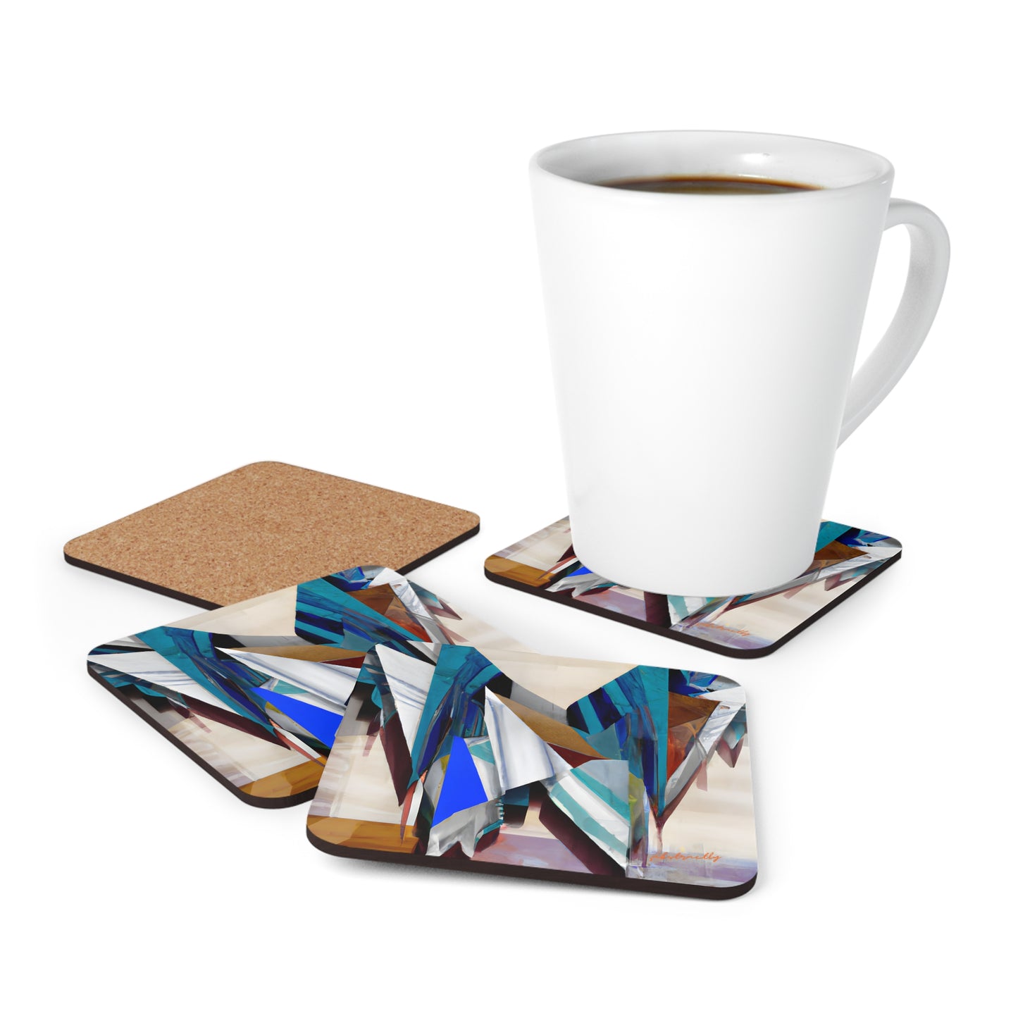 Natalie Henrickson - Weak Force, Abstractly - Corkwood Coaster Set of 4