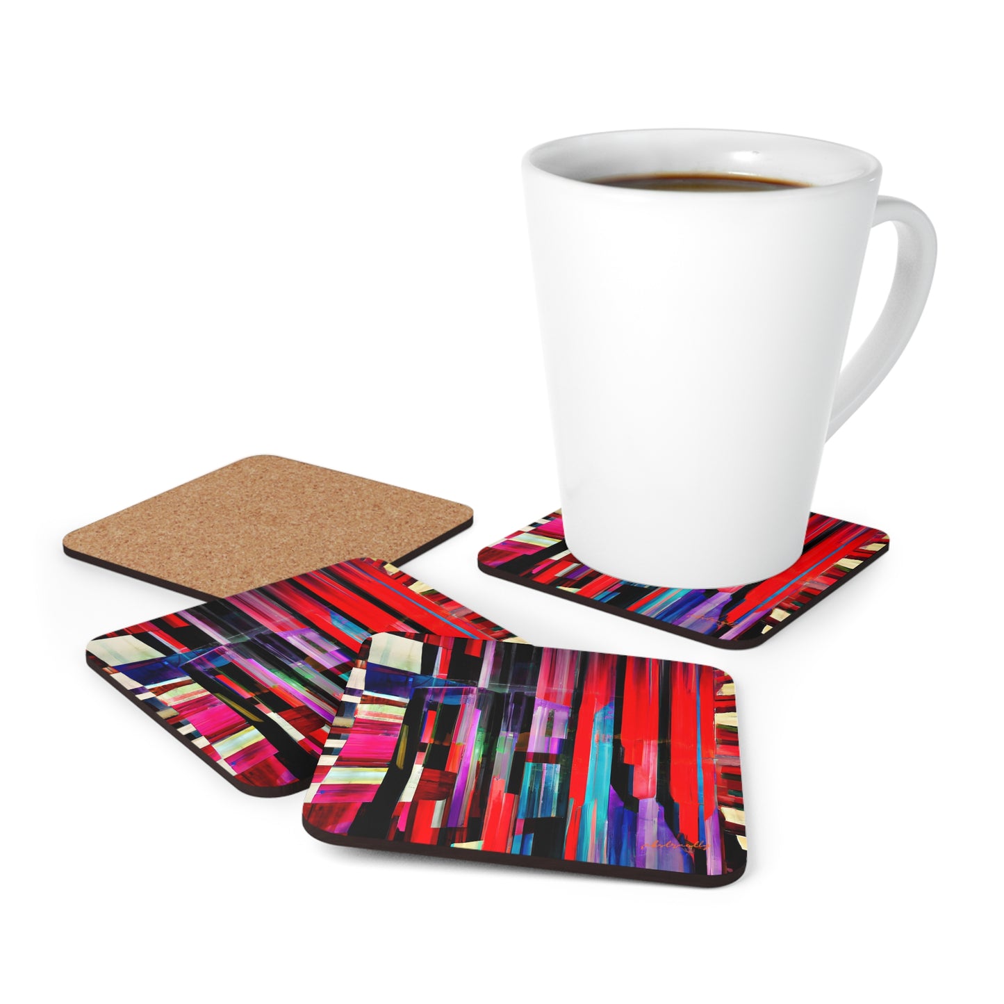 Herbert Steinberg - Air Resistance Force, Abstractly  - Corkwood Coaster Set of 4