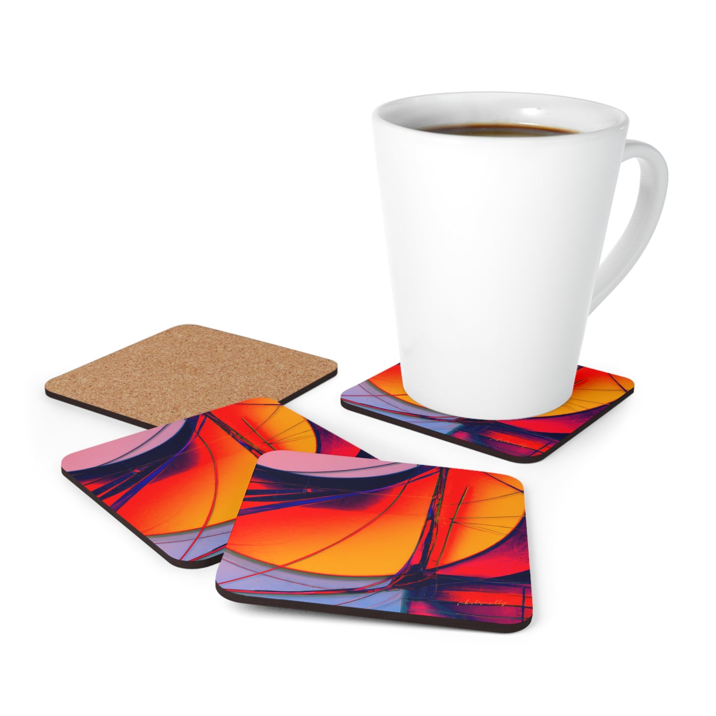 Claudia Henningsen - Air Resistance Force, Abstractly - Corkwood Coaster Set of 4