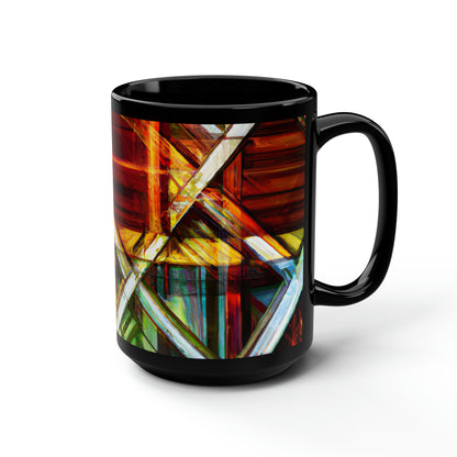 Aurelia Reynolds - Applied Force, Abstractly - Black Ceramic Mug 15oz