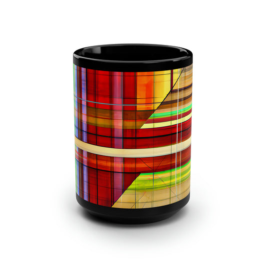 Evelyn Broadmore - Friction Force, Abstractly - Black Ceramic Mug 15oz