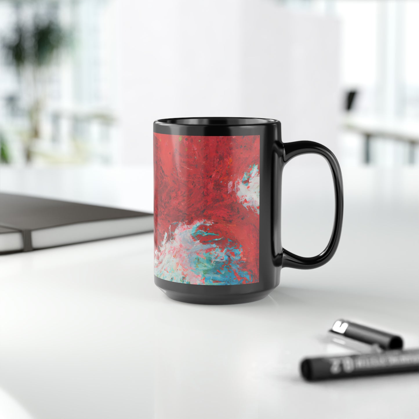 Fluoridium Hexanate - Chemistry, Abstractly - Black Ceramic Mug 15oz