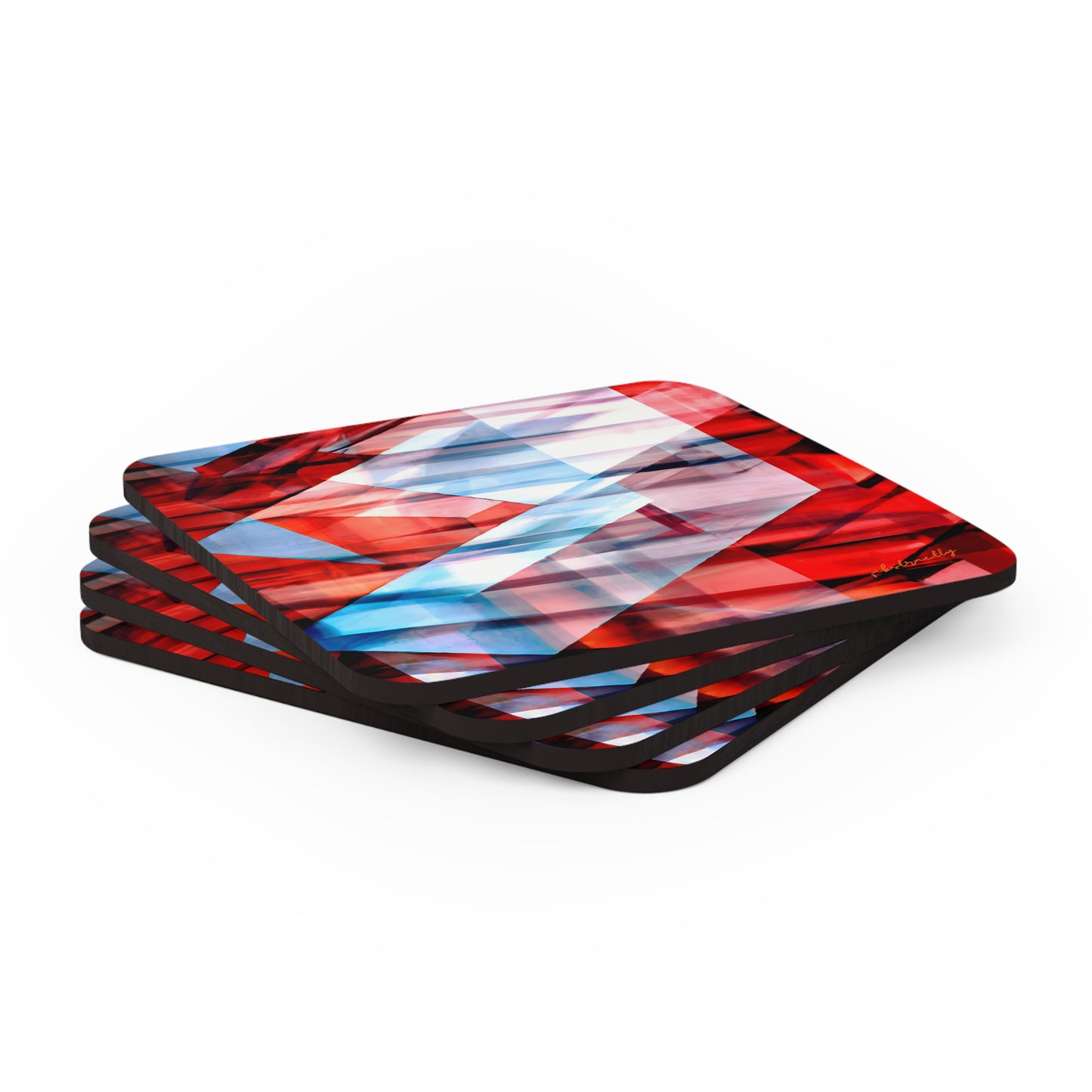 Maxwell Chamberlain - Applied Force, Abstractly - Corkwood Coaster Set of 4