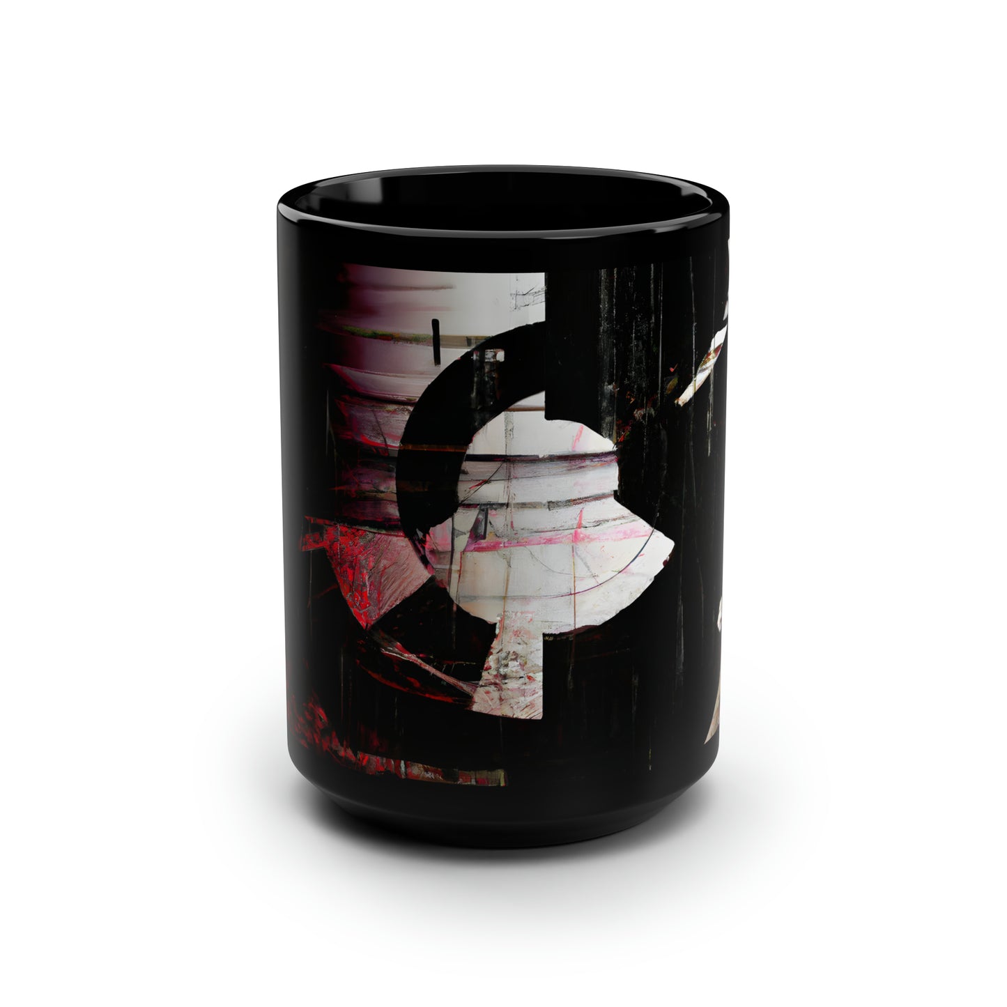 Theodore Rosenberg - Tension Force, Abstractly - Black Ceramic Mug 15oz