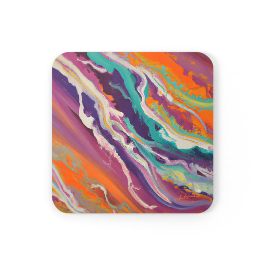 Gustavine Crystalidian - Chemistry, Abstractly - Corkwood Coaster Set of 4