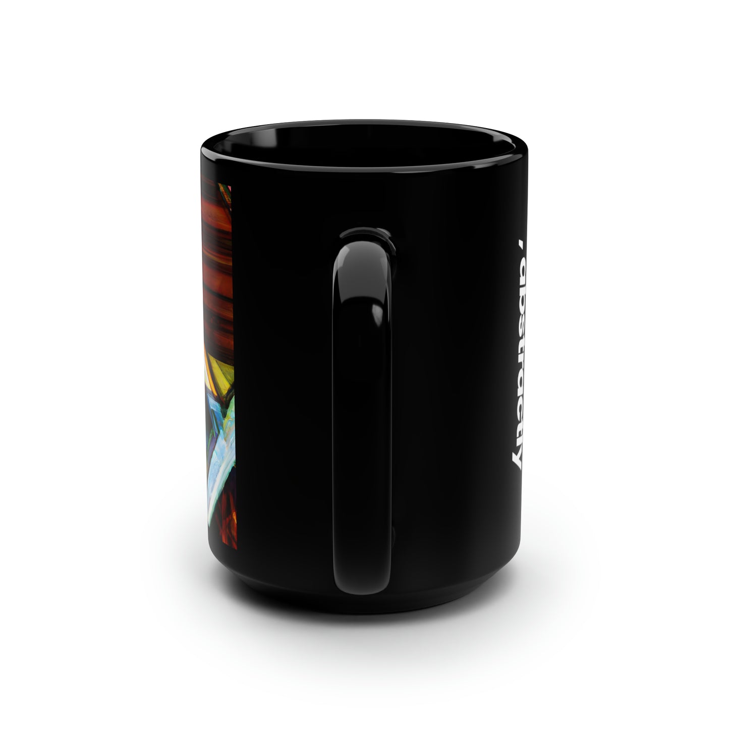 Aurelia Reynolds - Applied Force, Abstractly - Black Ceramic Mug 15oz