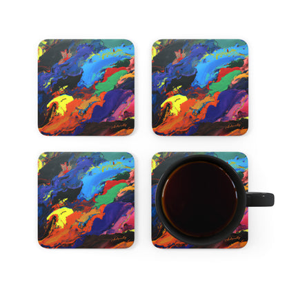 Galacticinium Oxide - Chemistry, Abstractly - Corkwood Coaster Set of 4