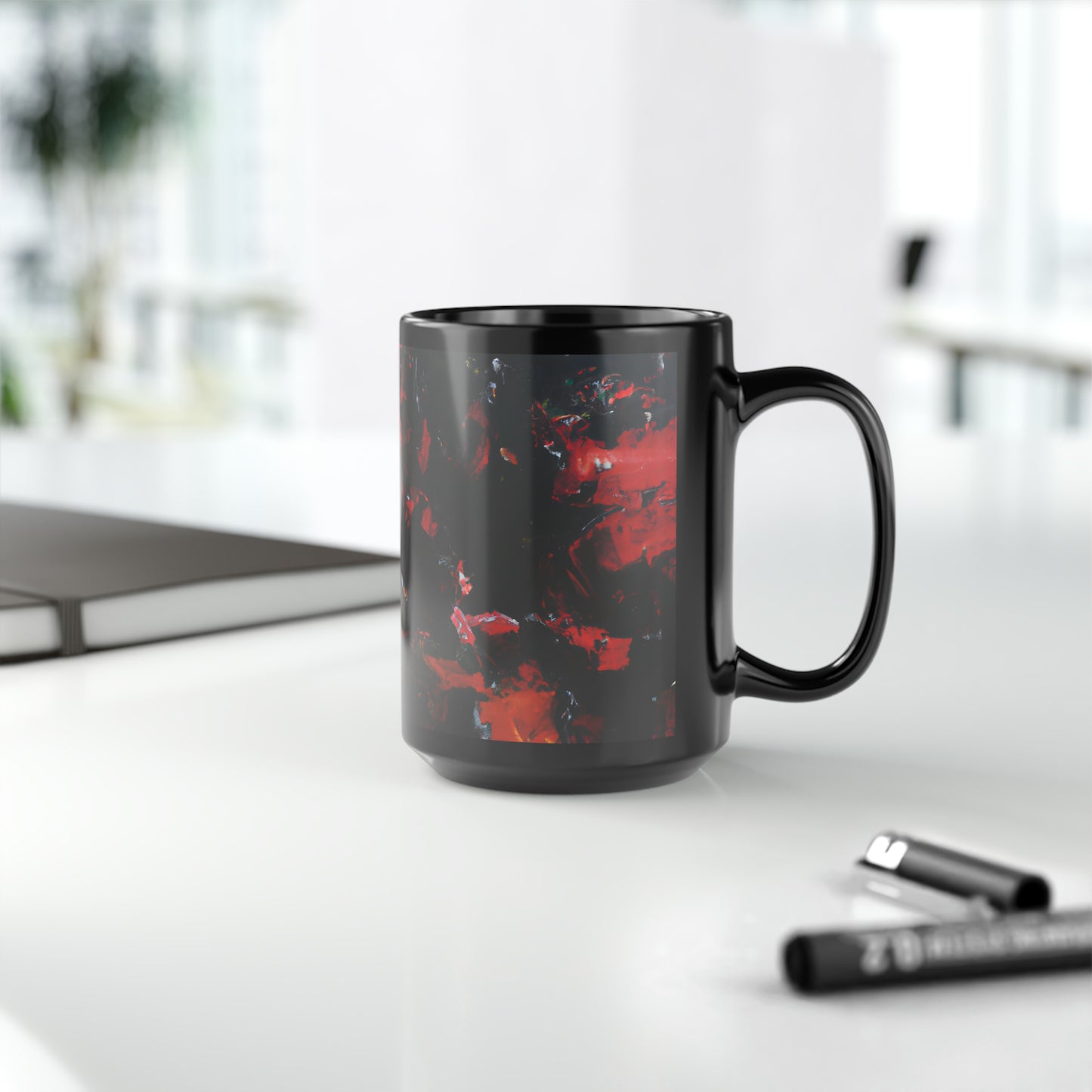 Frostivium Crystalloid - Chemistry, Abstractly - Black Ceramic Mug 15oz