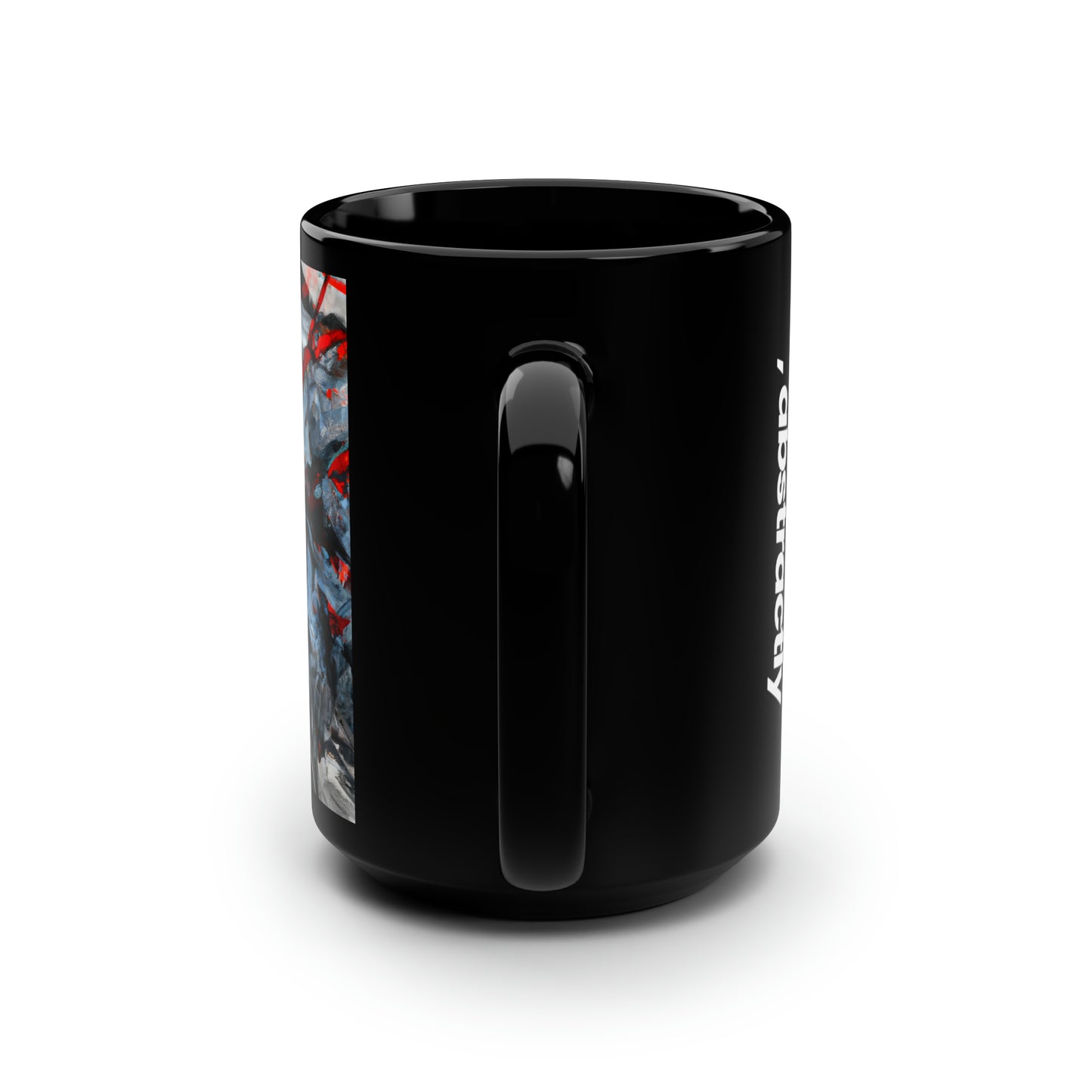 Elizabeth Rutherford - Applied Force, Abstractly - Black Ceramic Mug 15oz