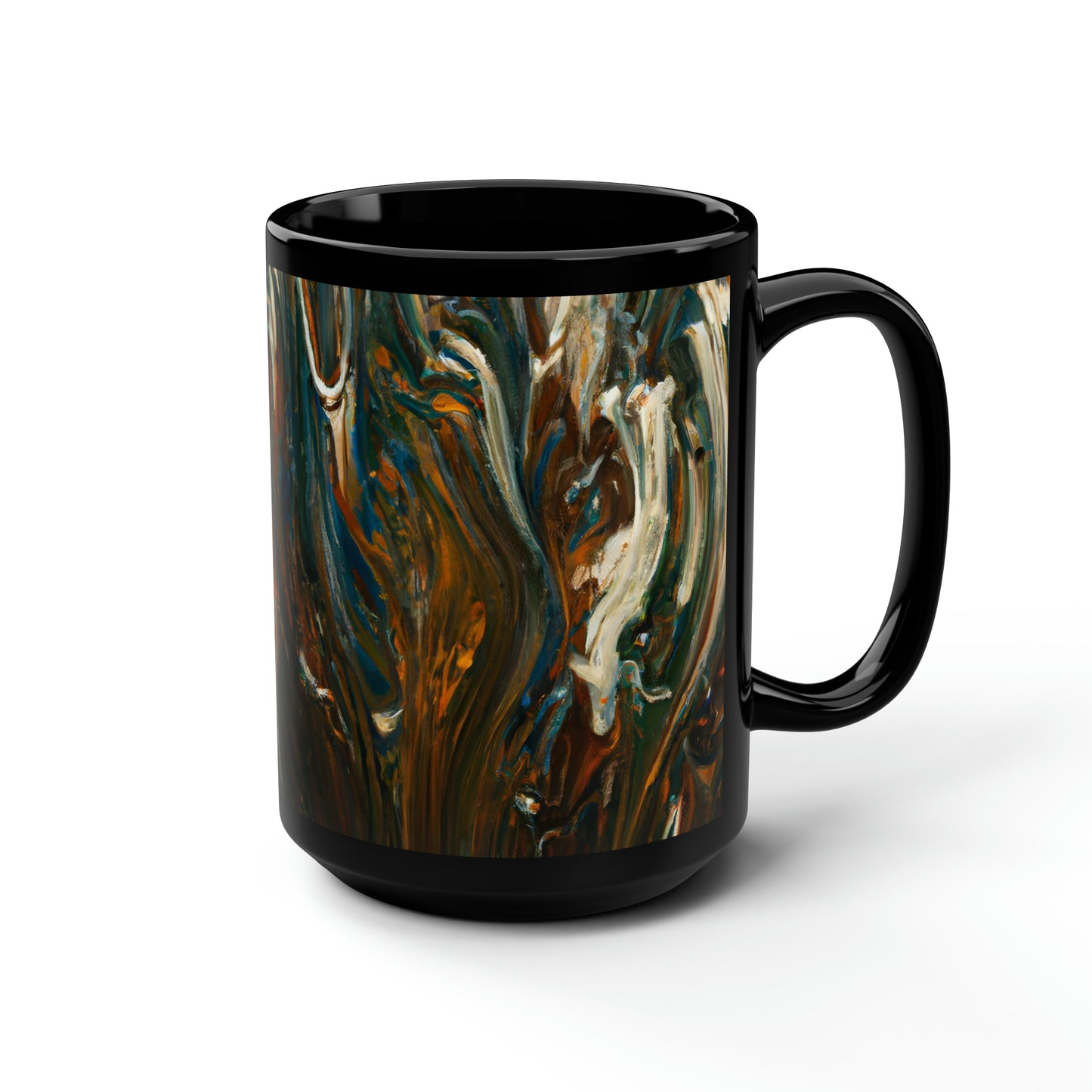 Hovenite Crystalline Matrix - Chemistry, Abstractly - Black Ceramic Mug 15oz