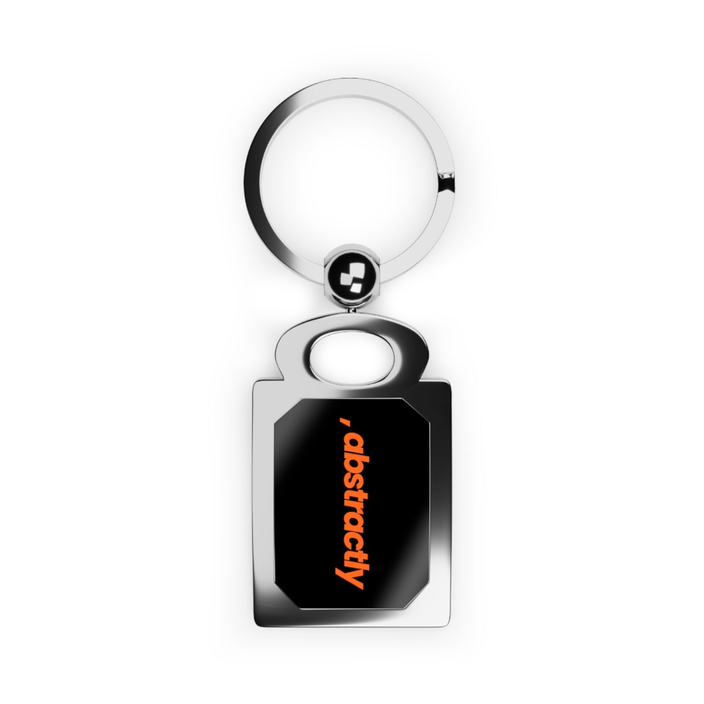 [, abstractly] Orange-on-Black - Key Chain