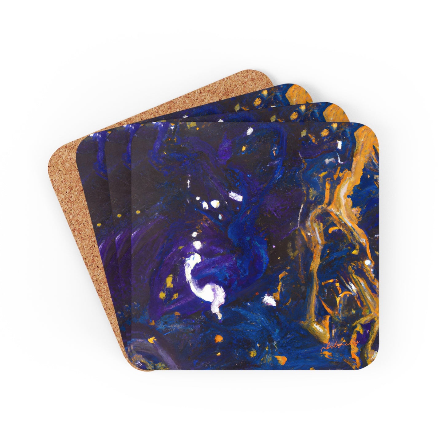 Quantum Elixirium - Chemistry, Abstractly - Corkwood Coaster Set of 4