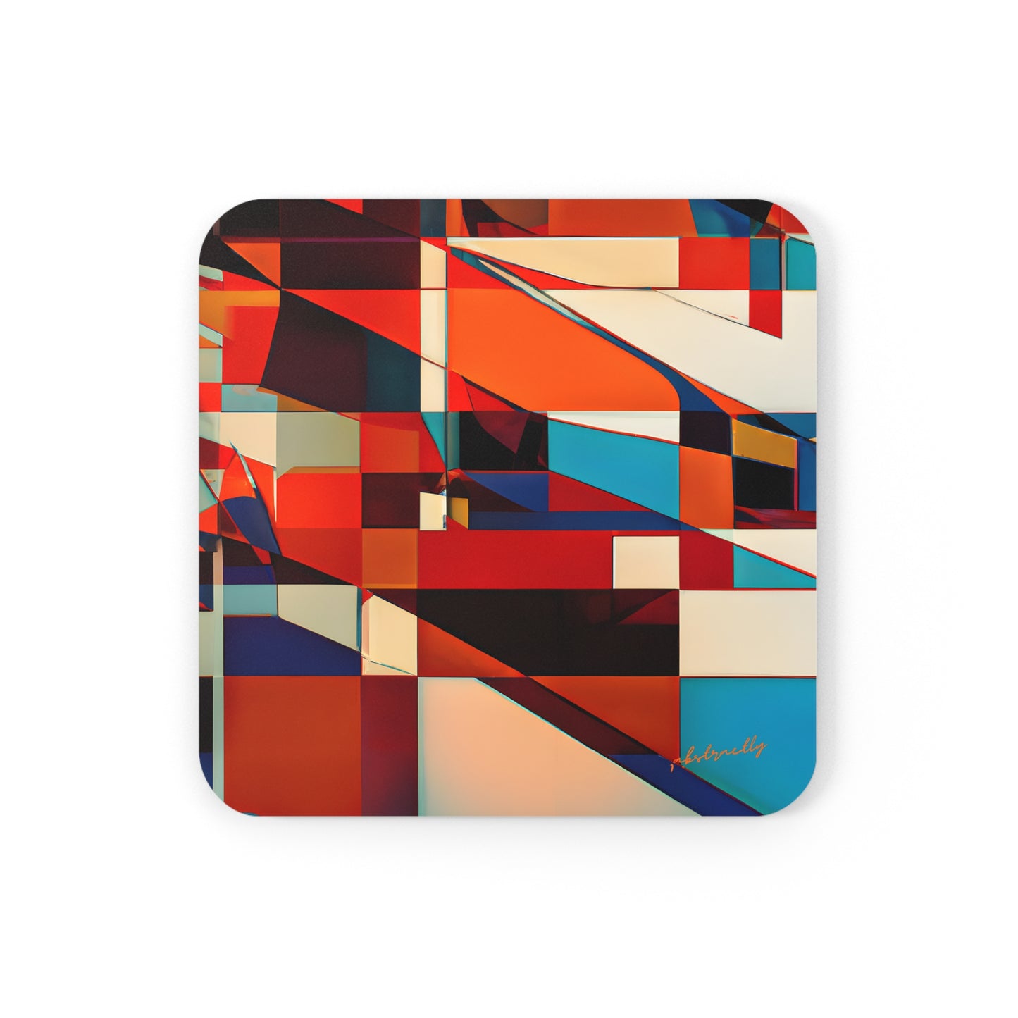 Karen Rosenthal - Applied Force, Abstractly - Corkwood Coaster Set of 4