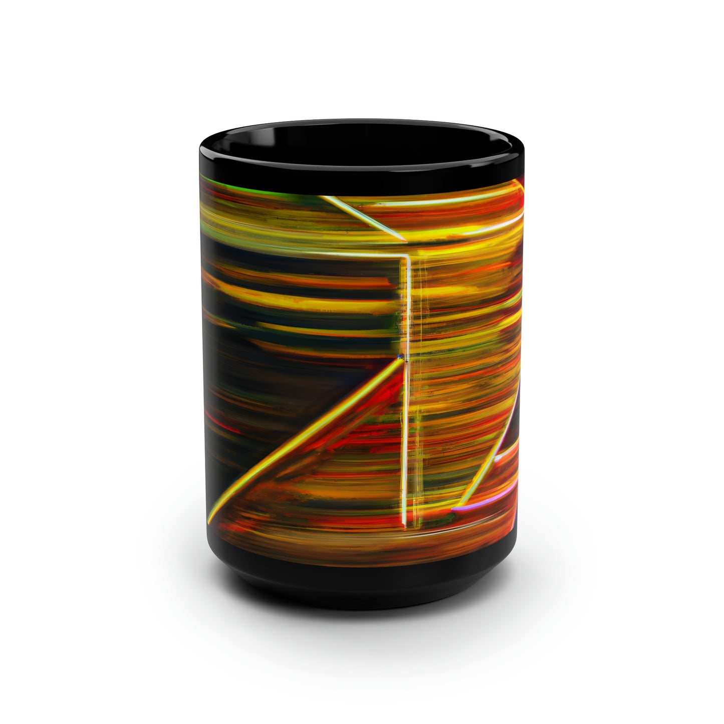 Margaret Hessler - Electric Force, Abstractly - Black Ceramic Mug 15oz