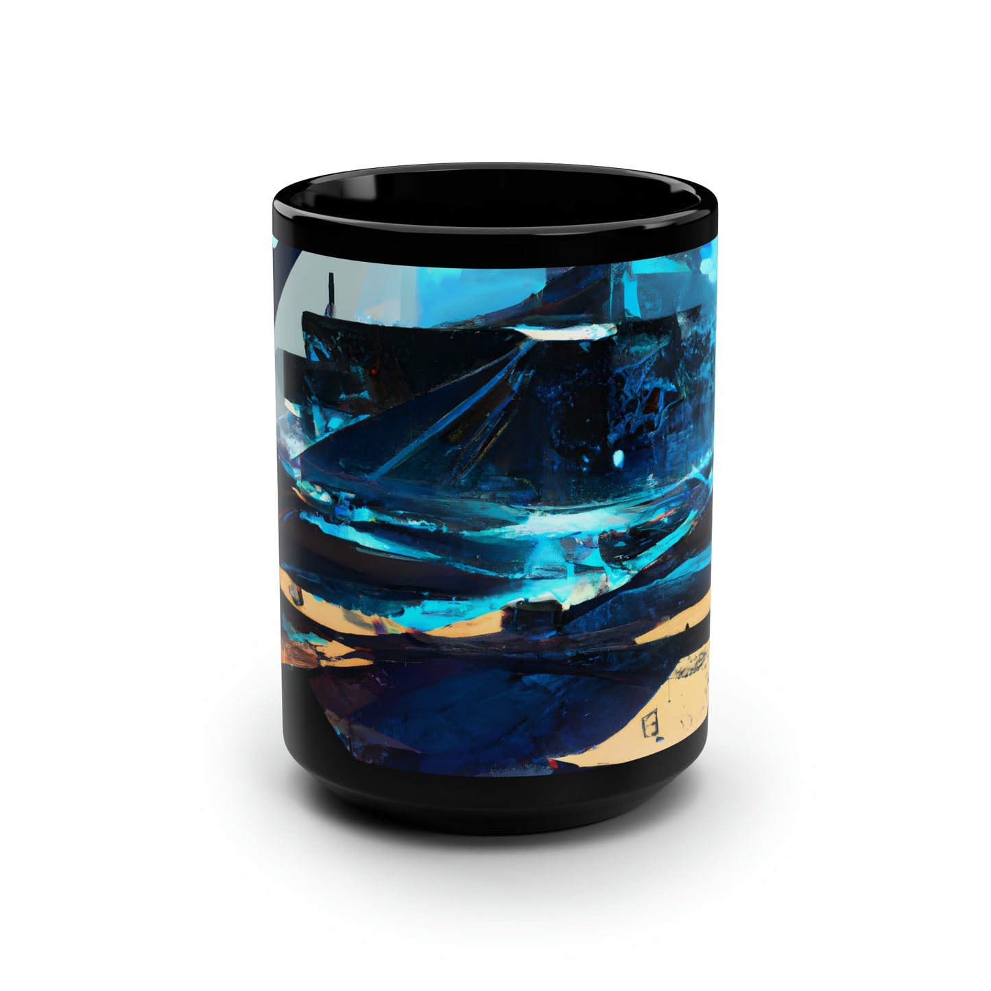 Glacier Capital - Interest, Abstractly - Black Ceramic Mug 15oz