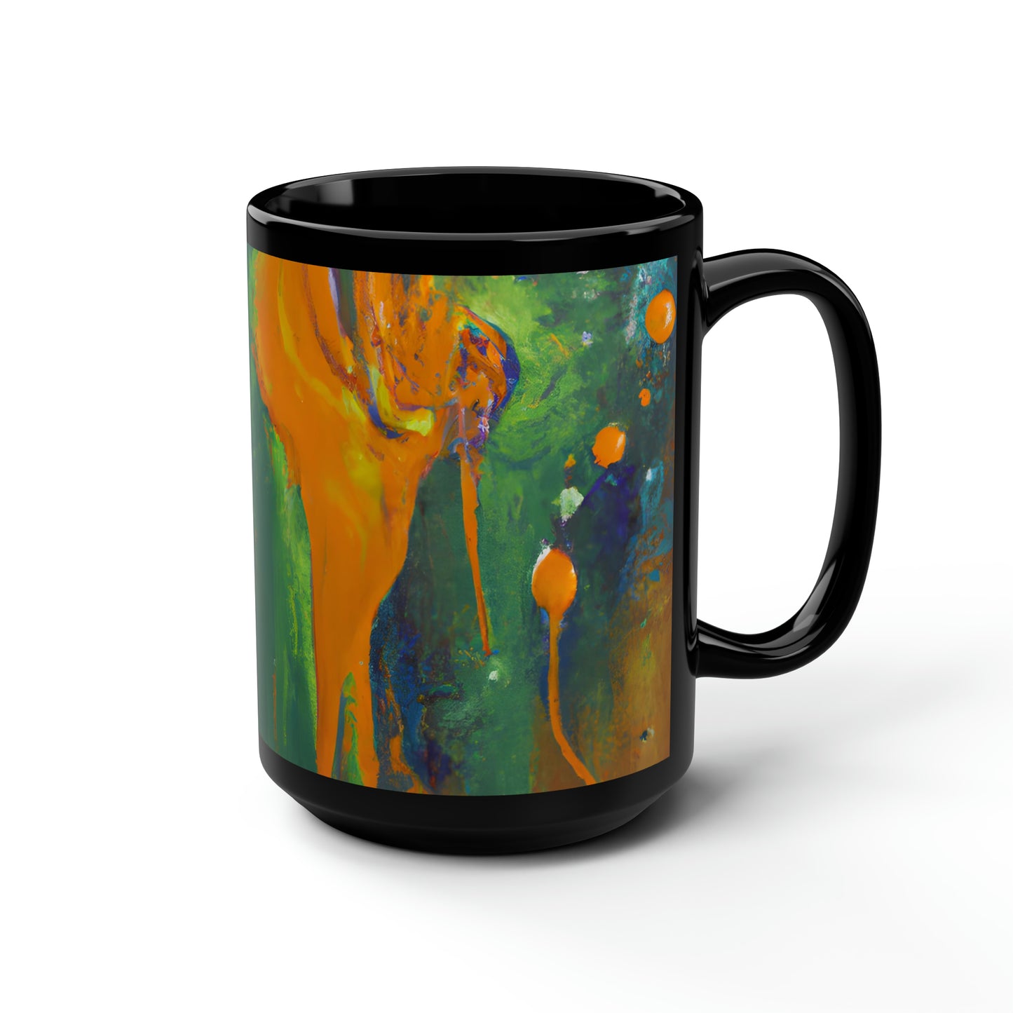 Quantum Sapphire Element - Chemistry, Abstractly - Black Ceramic Mug 15oz