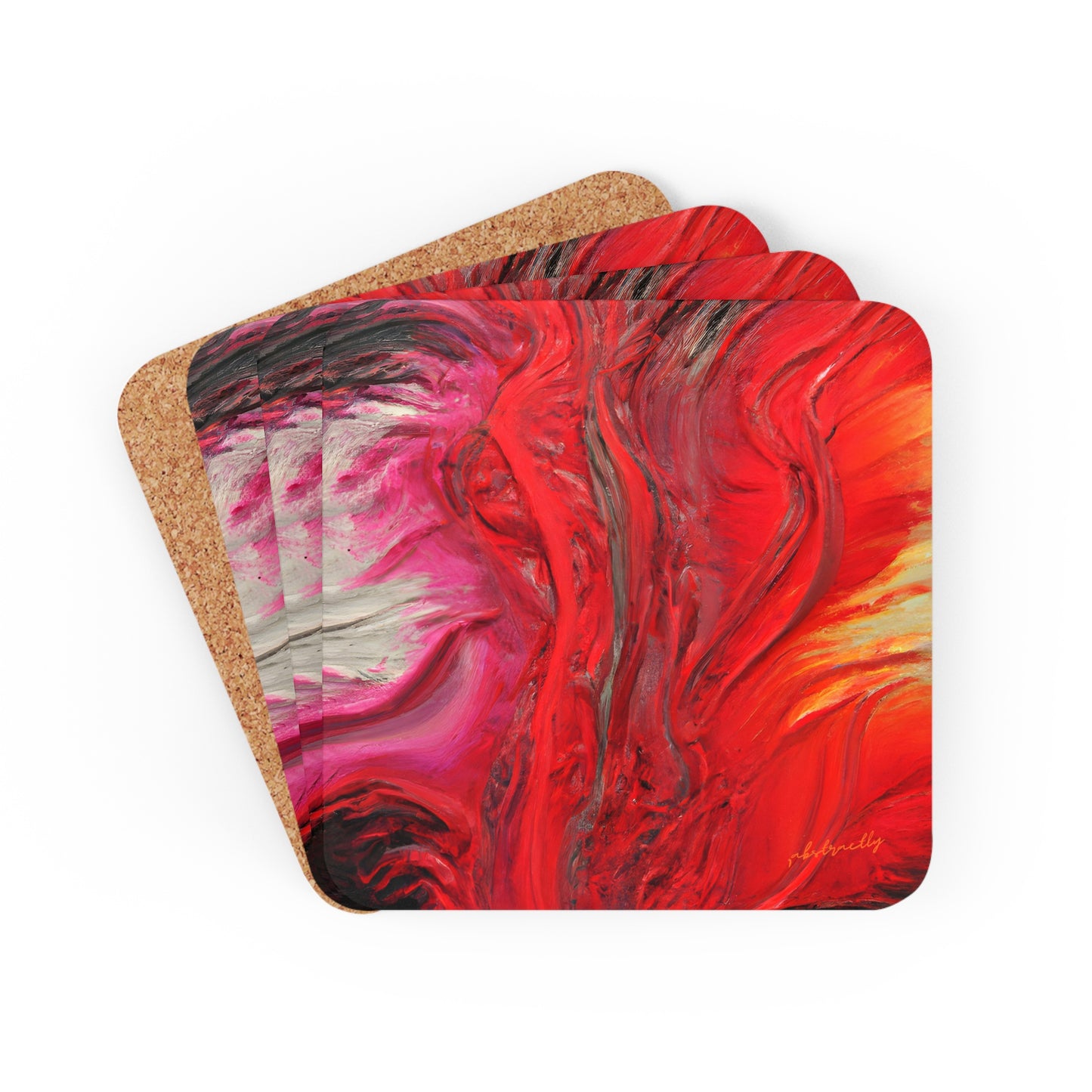 Luminous Neonite - Chemistry, Abstractly - Corkwood Coaster Set of 4