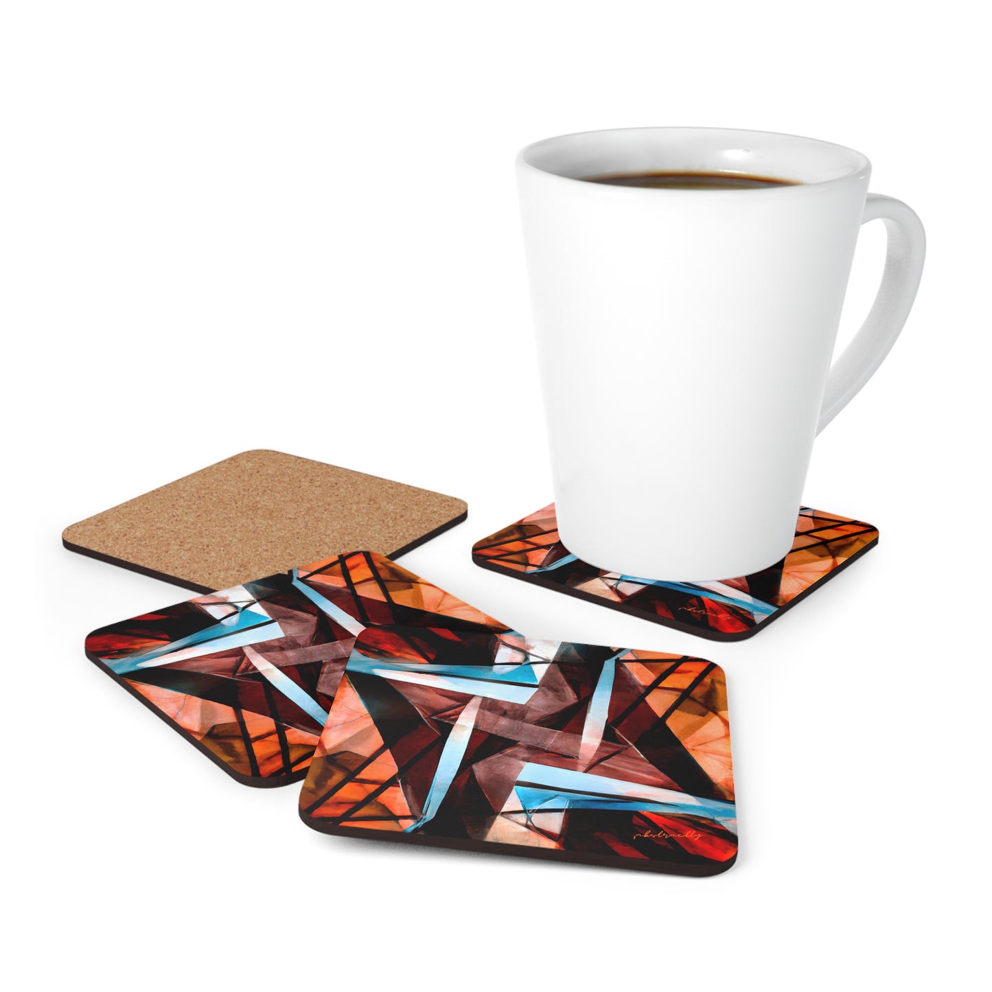 Lilian Hawking - Electric Force, Abstractly - Corkwood Coaster Set of 4