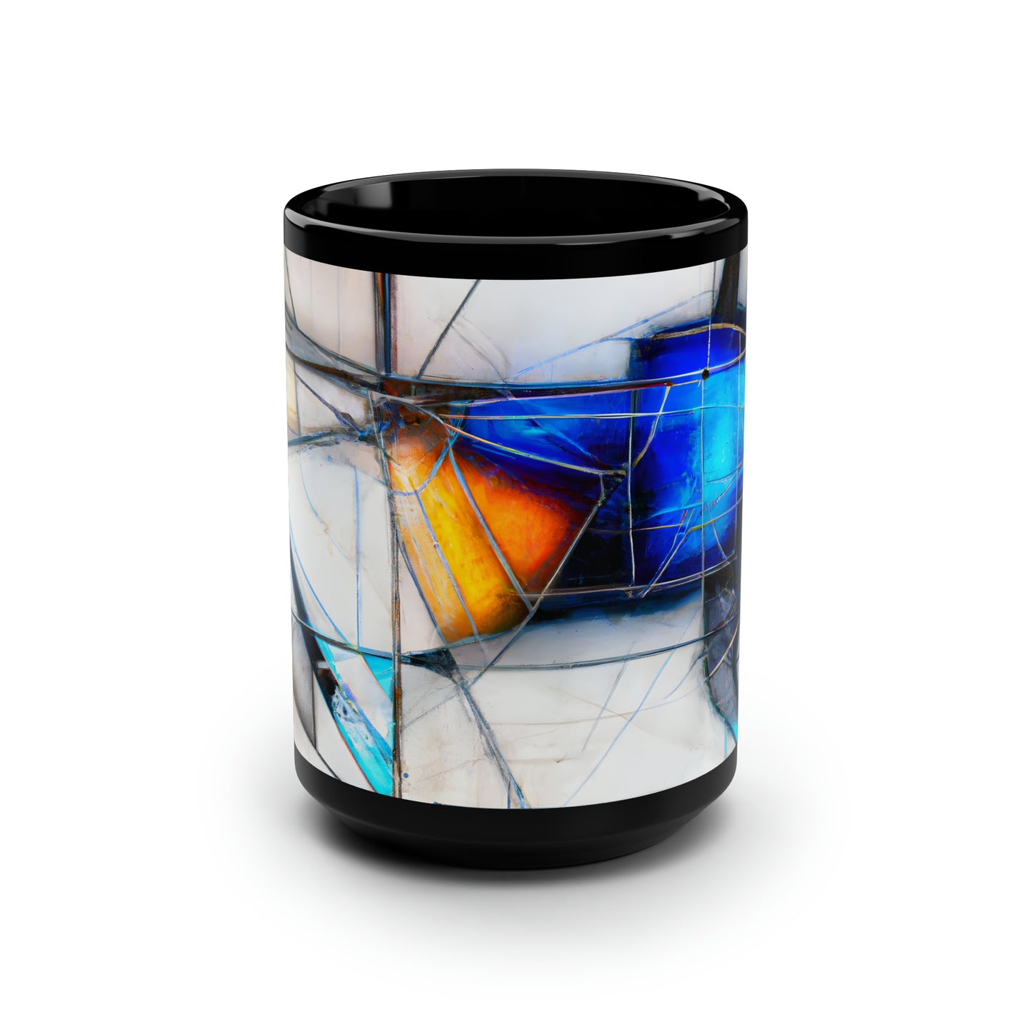 Frederick Hansen - Strong Force, Abstractly - Black Ceramic Mug 15oz