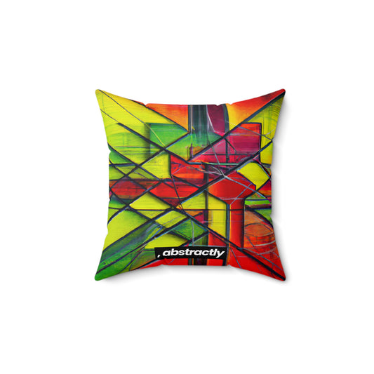 Rosalind Munroe - Electric Force, Abstractly - Faux Suede Throw Pillow